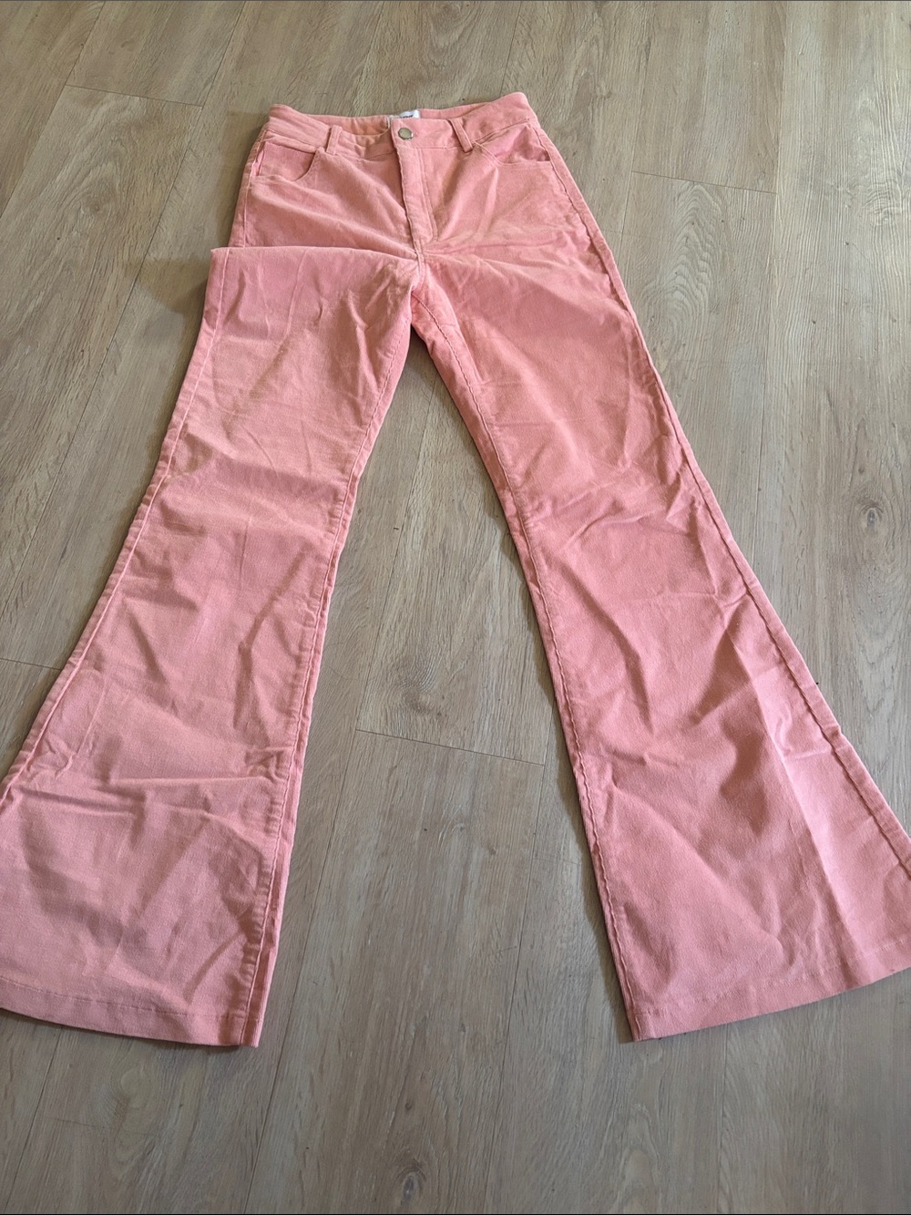 Princess Polly Coral Pink Flared Corduroy Jeans